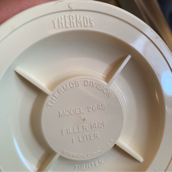 Vintage Thermos Model 2645 Pump Dispenser King Seeley 1 Liter Brown Orange Retro - Picture 10 of 12